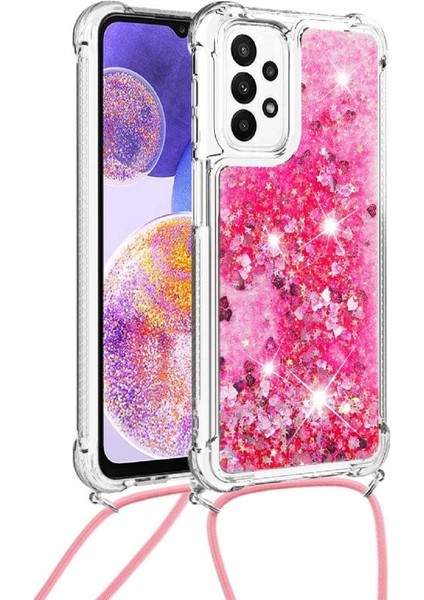 Samsung Galaxy M23 Ayarlanabilir Kordon Glitter Lens Koruma İçin Kılıf (Yurt Dışından)