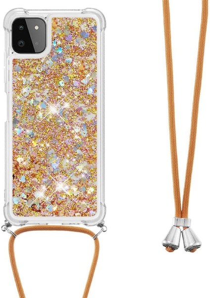 Samsung Galaxy A22 5g Ayarlanabilir Kordon Glitter Dört Köşe Lens İçin Kılıf (Yurt Dışından) fiyatları