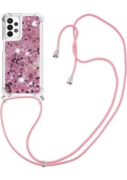 Samsung Galaxy M23 Ayarlanabilir Kordon Glitter Lens Koruma İçin Kılıf (Yurt Dışından)