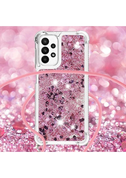 Samsung Galaxy M23 Ayarlanabilir Kordon Glitter Lens Koruma İçin Kılıf (Yurt Dışından) modelleri