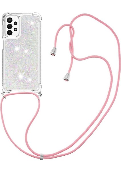 Samsung Galaxy M23 Ayarlanabilir Kordon Glitter Lens Koruma İçin Kılıf (Yurt Dışından)