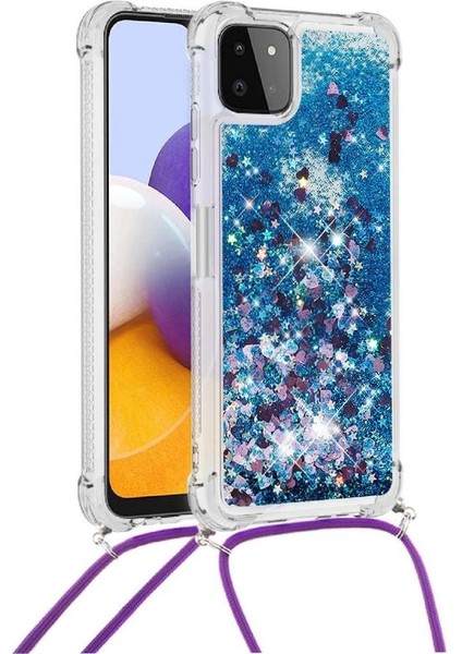 Samsung Galaxy A22 5g Ayarlanabilir Kordon Glitter Dört Köşe Lens İçin Kılıf (Yurt Dışından) fiyatları