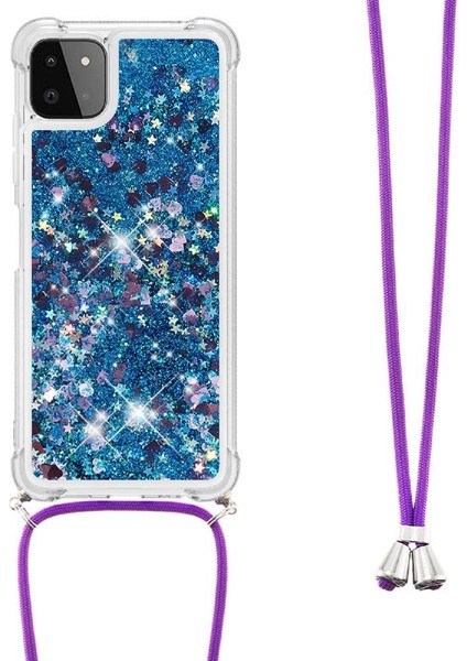 Samsung Galaxy A22 5g Ayarlanabilir Kordon Glitter Dört Köşe Lens İçin Kılıf (Yurt Dışından) modelleri