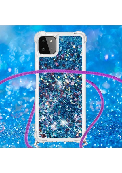 Samsung Galaxy A22 5g Ayarlanabilir Kordon Glitter Dört Köşe Lens İçin Kılıf (Yurt Dışından) indirimleri