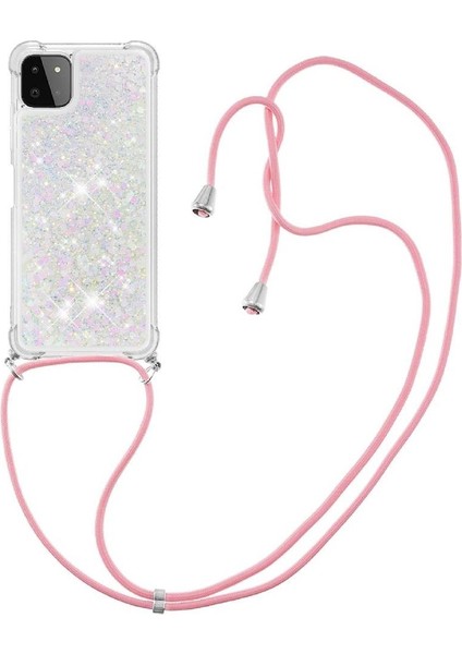 Samsung Galaxy A22 5g Ayarlanabilir Kordon Glitter Dört Köşe Lens İçin Kılıf (Yurt Dışından) fiyatları