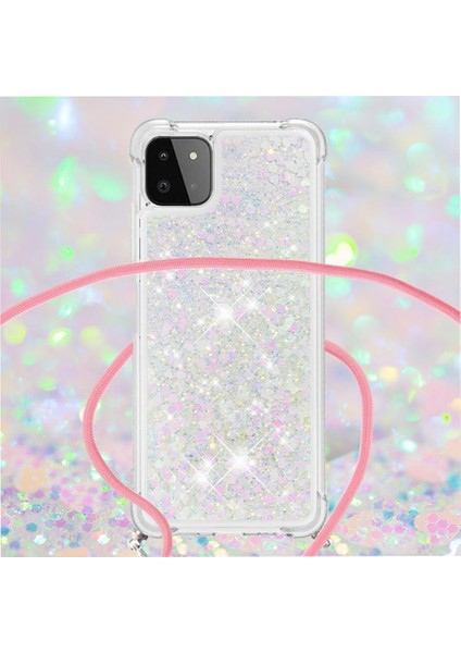 Samsung Galaxy A22 5g Ayarlanabilir Kordon Glitter Dört Köşe Lens İçin Kılıf (Yurt Dışından) fırsatları