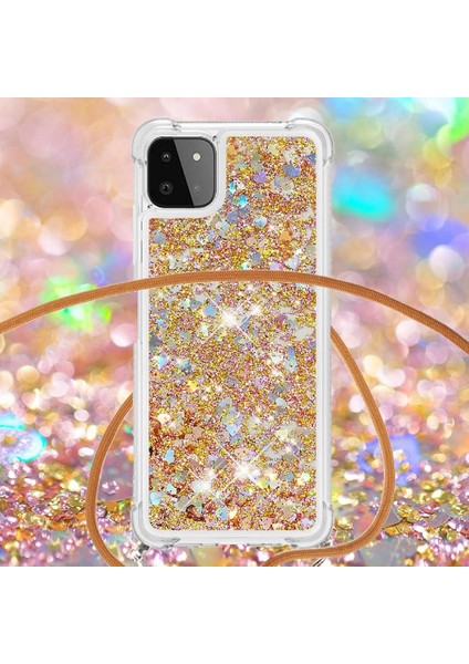 Samsung Galaxy A22 5g Ayarlanabilir Kordon Glitter Dört Köşe Lens İçin Kılıf (Yurt Dışından) indirimleri