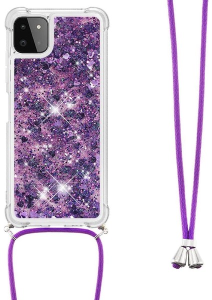 Samsung Galaxy A22 5g Ayarlanabilir Kordon Glitter Dört Köşe Lens İçin Kılıf (Yurt Dışından) fiyatları