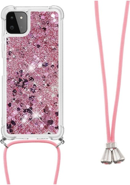 Samsung Galaxy A22 5g Ayarlanabilir Kordon Glitter Dört Köşe Lens İçin Kılıf (Yurt Dışından) fiyatları