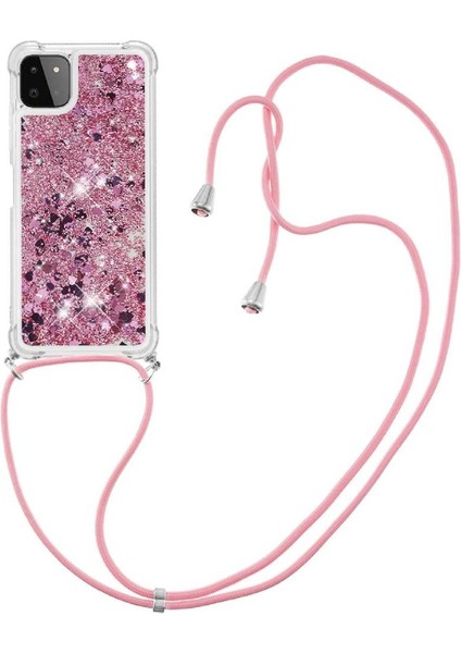 Samsung Galaxy A22 5g Ayarlanabilir Kordon Glitter Dört Köşe Lens İçin Kılıf (Yurt Dışından) modelleri