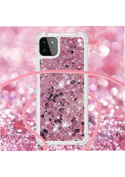 Samsung Galaxy A22 5g Ayarlanabilir Kordon Glitter Dört Köşe Lens İçin Kılıf (Yurt Dışından) indirimleri