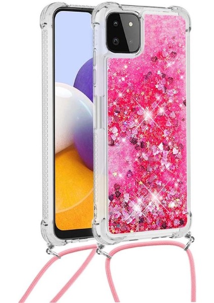 Samsung Galaxy A22 5g Ayarlanabilir Kordon Glitter Dört Köşe Lens İçin Kılıf (Yurt Dışından) fiyatları