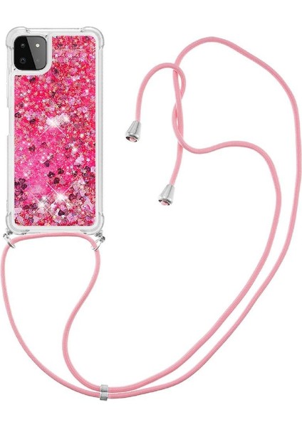 Samsung Galaxy A22 5g Ayarlanabilir Kordon Glitter Dört Köşe Lens İçin Kılıf (Yurt Dışından) modelleri