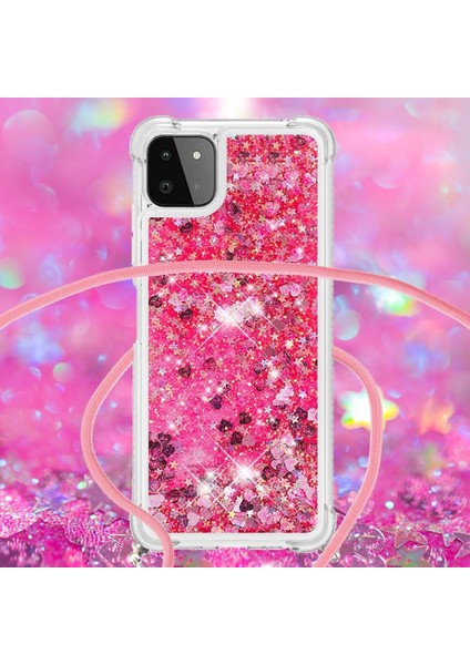 Samsung Galaxy A22 5g Ayarlanabilir Kordon Glitter Dört Köşe Lens İçin Kılıf (Yurt Dışından) fırsatları