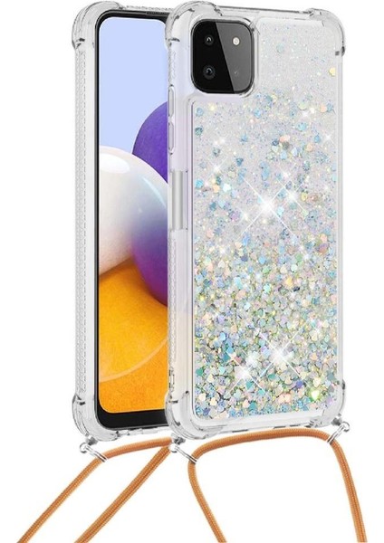 Samsung Galaxy A22 5g Ayarlanabilir Kordon Glitter Dört Köşe Lens İçin Kılıf (Yurt Dışından) fiyatları