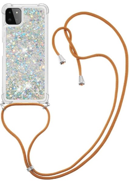 Samsung Galaxy A22 5g Ayarlanabilir Kordon Glitter Dört Köşe Lens İçin Kılıf (Yurt Dışından) modelleri