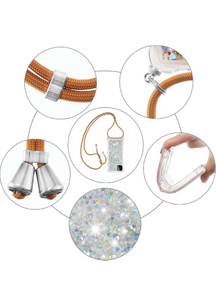 Samsung Galaxy A22 5g Ayarlanabilir Kordon Glitter Dört Köşe Lens İçin Kılıf (Yurt Dışından) fırsatları