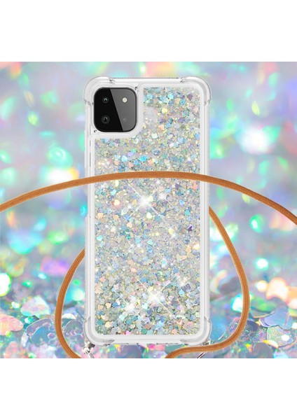 Samsung Galaxy A22 5g Ayarlanabilir Kordon Glitter Dört Köşe Lens İçin Kılıf (Yurt Dışından) indirimleri