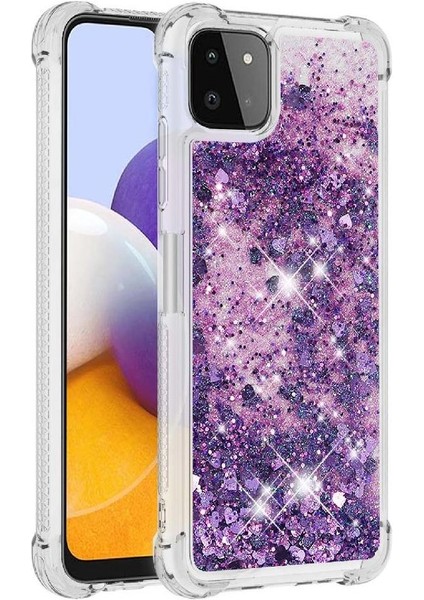 Samsung Galaxy A22 5g Darbeye Quicksand Glitter Sparkle İçin Telefon Kılıfı (Yurt Dışından)