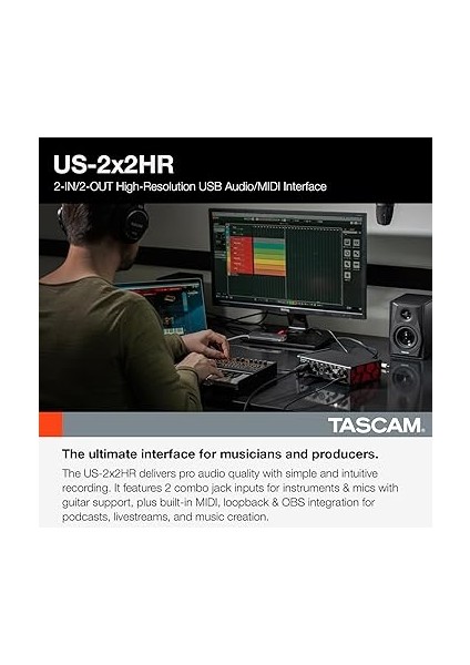US-2X2HR 192 Khz Yüksek Çözünürlüklü USB Ses Kartı 2 Giriş 2 Çıkış fiyatları