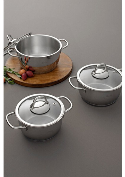 Teos Çelik Tencere Seti 8 Parça Inox Ergonomik Saplı Kolay Temizlik 16-24 cm fırsatları