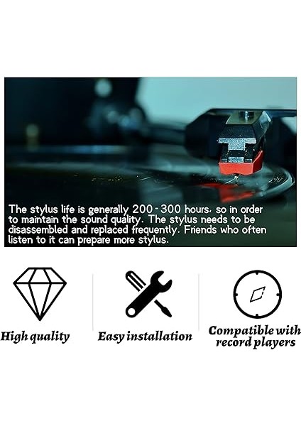 Pikap Için 4 Adet Yedek Iğne, Pikap Iğnesi, Elmas Stylus Yedek, Yedek Iğne, Çoğu Pikap Için Fonograf, Vinil, Ses Pikap Iğnesi modelleri
