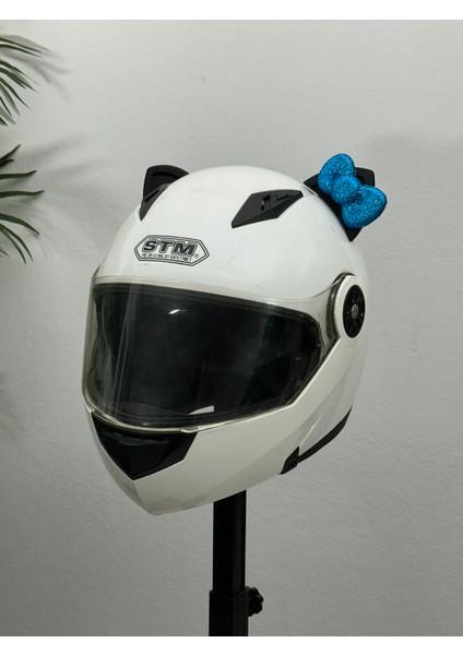 Motor & Motosiklet Petrol Mavi Fiyonklu Siyah Kedi Kulak Kask Dış Aksesuarı fiyatları