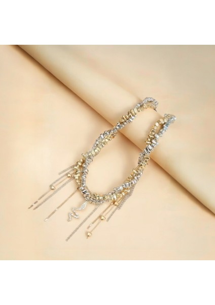 Göz Alıcı Yılan Figürlü Bohem Choker Kolye | Katmanlı Zincir Detaylı Şık Kadın Takı fiyatları