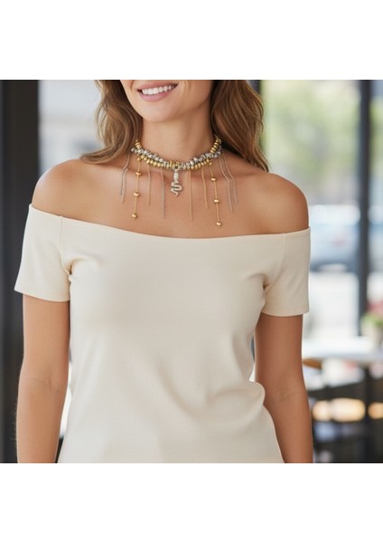 Göz Alıcı Yılan Figürlü Bohem Choker Kolye | Katmanlı Zincir Detaylı Şık Kadın Takı modelleri