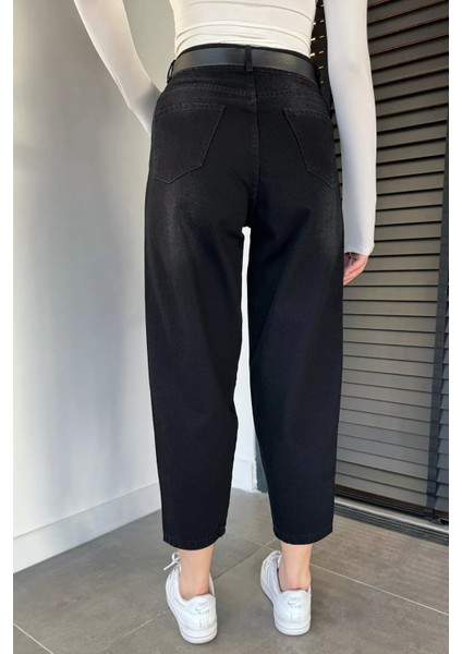 Kadın Yüksek Bel Kemer Aksesuarlı Jean Kot Pantolon P-00019436 modelleri