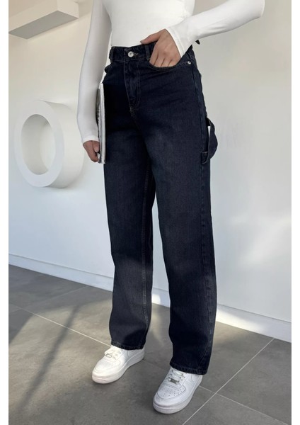 Kadın Kemer Tokalı Yüksek Bel Jean Kot Pantolon P-00019444 fiyatları