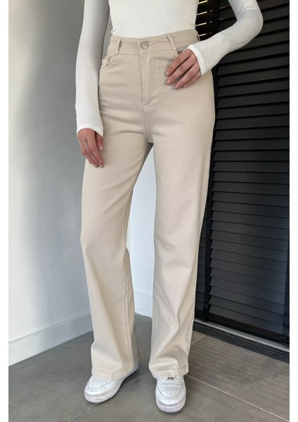 Kadın Yüksek Bel Gabardin Pantolon P-00019437