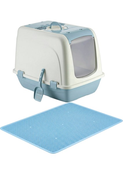 Kapalı Büyük Boy Kedi Tuvaleti Xxl 52X66X46CM Elekli Paspas Hediyeli