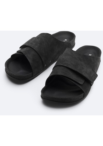 Erkek Siyah Tek Bantlı Hafif Rahat Taban Sandalet Terlik A51Y8302