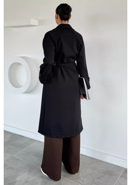 Kadın Kendinden Desenli Bel Kuşaklı Kaban P-00019457 fırsatları