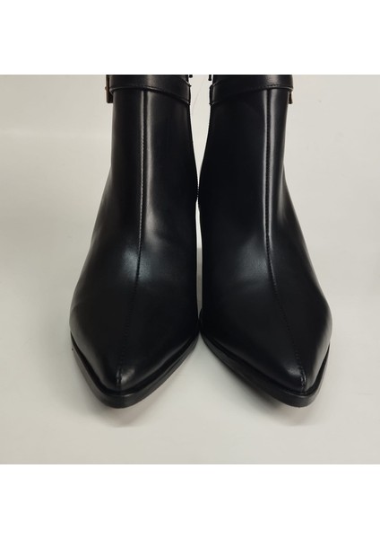 Kadın Hakiki Deri Siyah Topuklu Bot indirimleri