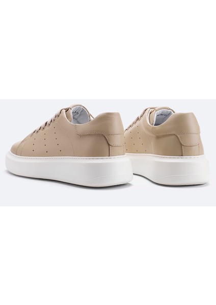 Erkek Bej %100 Deri Esnek Taban Hafif Casual Ayakkabı B008000