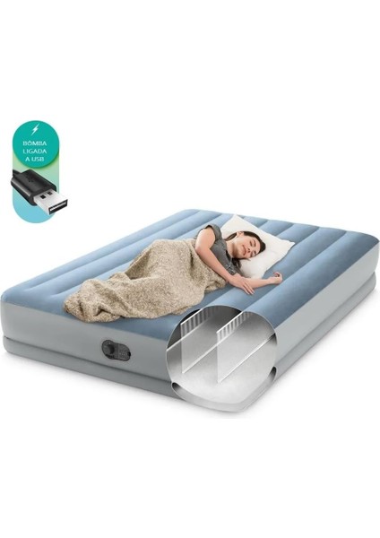 Queen Dura-Beam Comfort Şişme Yatak, Fastfill USB Pompali fırsatları