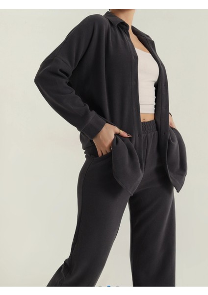 Kadın Oversize Kalıp Selanik Kumaş Gömlek Pantolon Üst Kalite Alt Üst Ikili Takım modelleri