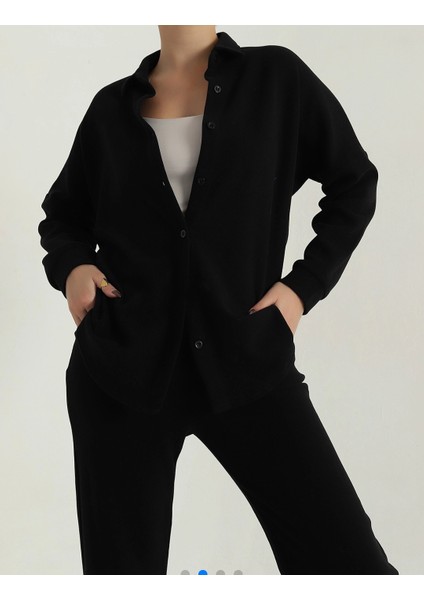 Kadın Oversize Kalıp Selanik Kumaş Gömlek Pantolon Üst Kalite Alt Üst Ikili Takım indirimleri