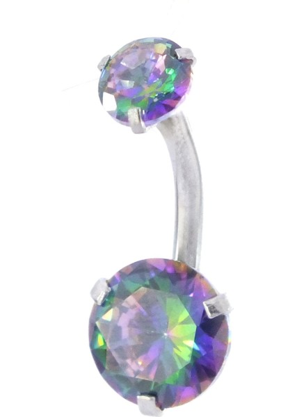 316L Çelik Küçük Mor Zirkon Taşlı Piercing PRC-208