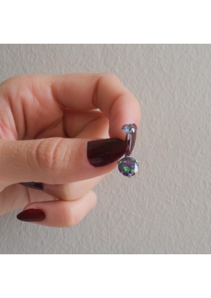 316L Çelik Küçük Mor Zirkon Taşlı Piercing PRC-208 fiyatları