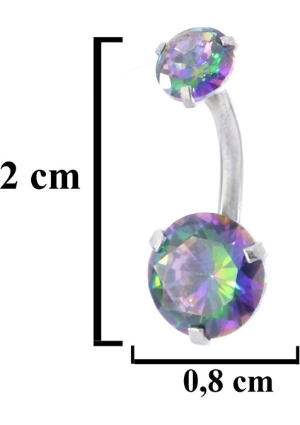 316L Çelik Küçük Mor Zirkon Taşlı Piercing PRC-208 modelleri