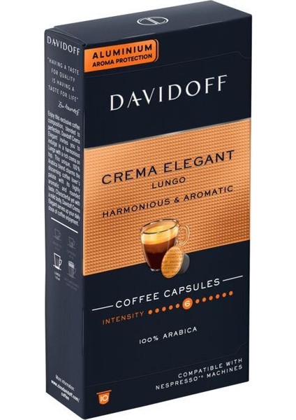 Crema Elegant Lungo 10'lu Kapsül Kahve