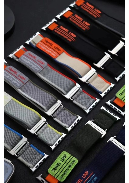 CPT83 Apple Watch 38MM Alice Kumaş Kordon - Siyah-Gri fiyatları