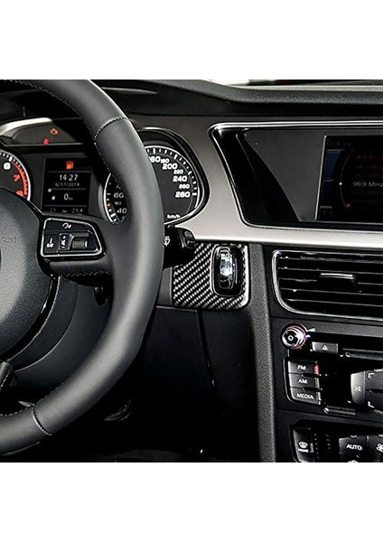 Karbon Fiber Motor Başlat Durdurma Anahtarı Düğmesi Kontak Anahtar Panel Kapak Trim Dekor Audi A4 B8 A5 8t S5 2008-2015 (Yurt Dışından) modelleri