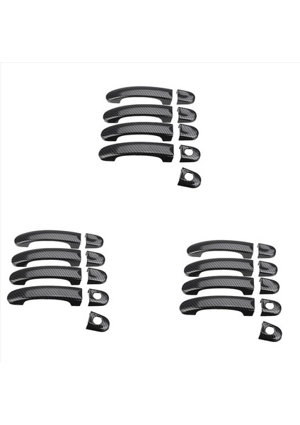 27PCS Set Abs Krom Kapı Kolu Kapaklar Taşıyıcı Için Trim T5 T6 Caddy Van 2003-2015 Karbon Fiber Stili (Yurt Dışından)