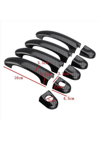 27PCS Set Abs Krom Kapı Kolu Kapaklar Taşıyıcı Için Trim T5 T6 Caddy Van 2003-2015 Karbon Fiber Stili (Yurt Dışından) fiyatları