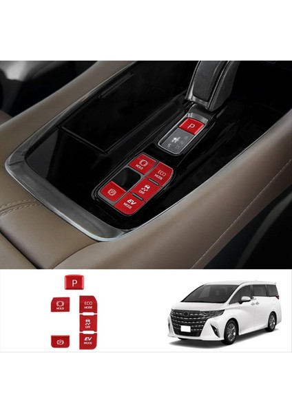 Toyota Alphard 40 Serisi Dişli Düğmesi Sticker Üst Düzey Sürüm Için Handbrake Düğmesi Sticker Alüminyum Kırmızı (Yurt Dışından) fiyatları