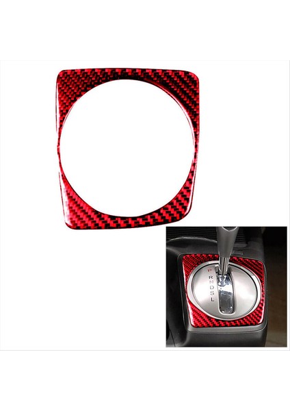 Honda Civic 8th 06-11 Kırmızı Karbon Fiber Otomatik Dişli Vites Çerçevesi Kapak Trim (Yurt Dışından) indirimleri